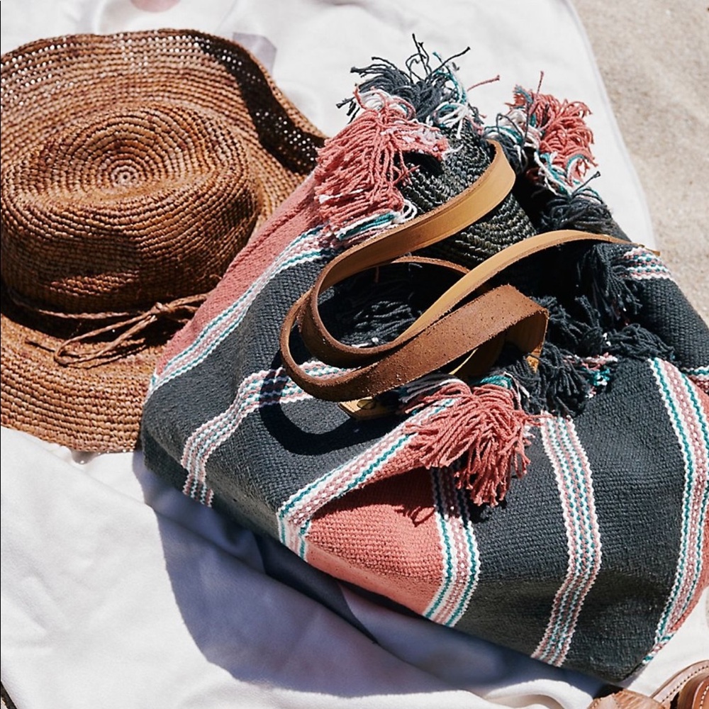 NEW Free People Multicolor Woven Tote